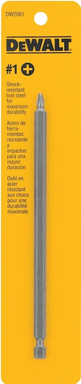 DeWALT DW2061 Power Bit, #1 Drive, Phillips Drive, 1/4 in Shank, Hex Shank, 6 in L, Tool Steel